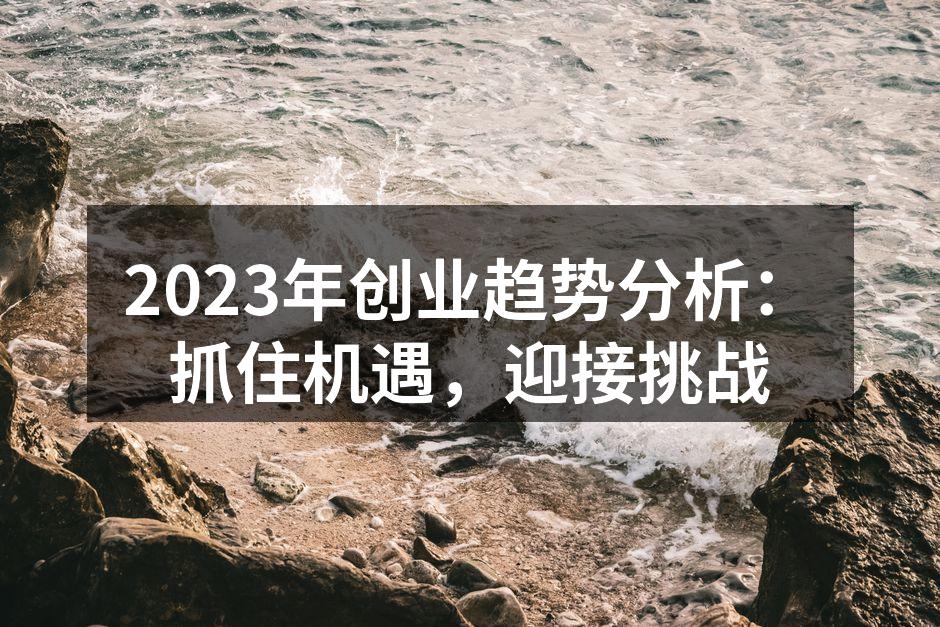 2023年创业趋势分析：抓住机遇，迎接挑战